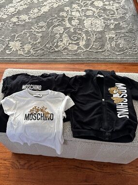 Moschino Toddler Boys Size 2T Logo T-Shirt Bundle + Sweatshirt (3 Pieces)